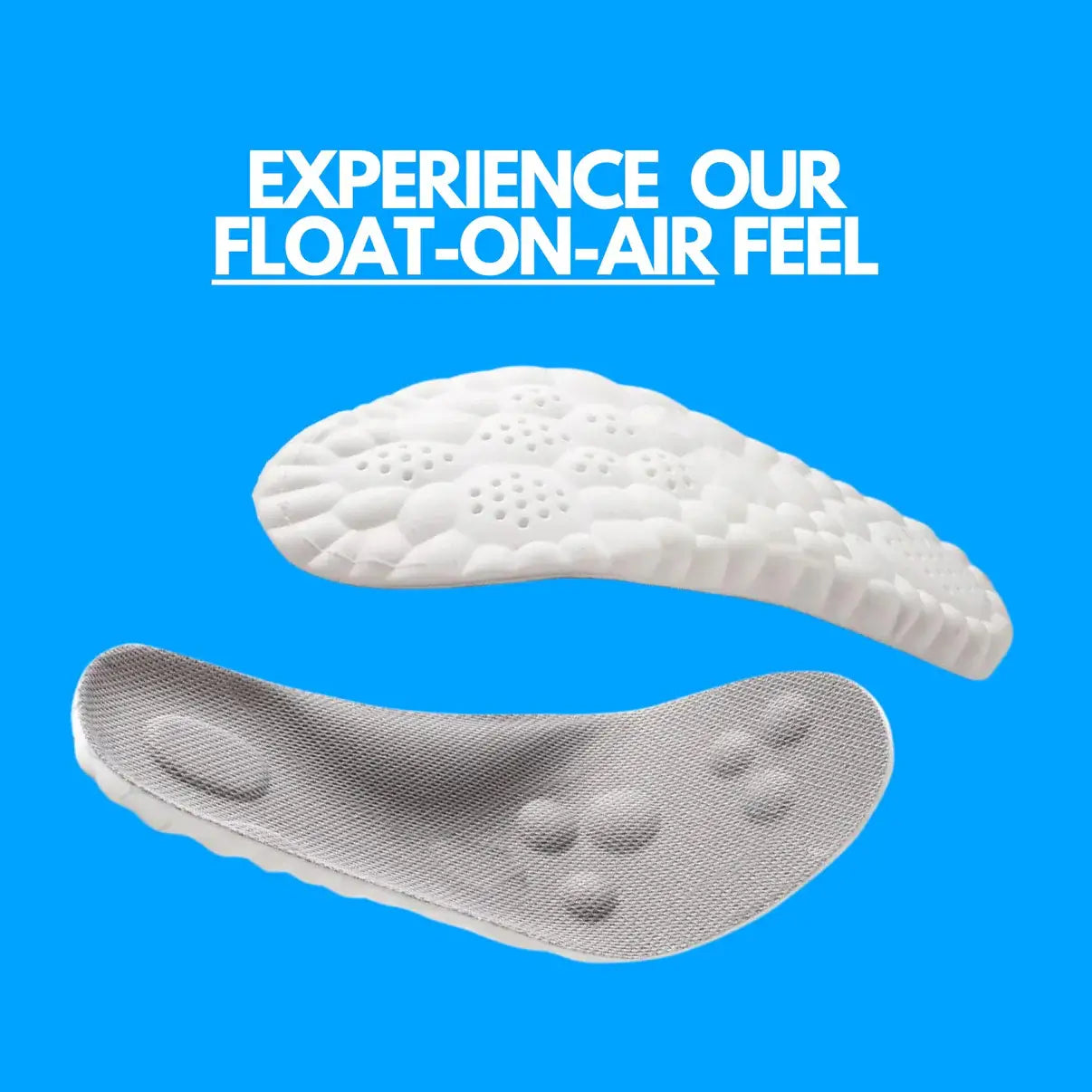 Soft cushioned insole with floating cloud comfort