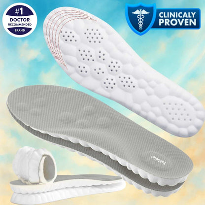 White and gray shoe insoles